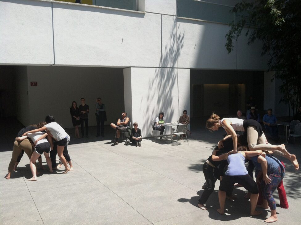 Simone Forti, Huddle, 1961. Performed at the Hammer Museum, Los Angeles, 2013 © Sally Stein, 2013